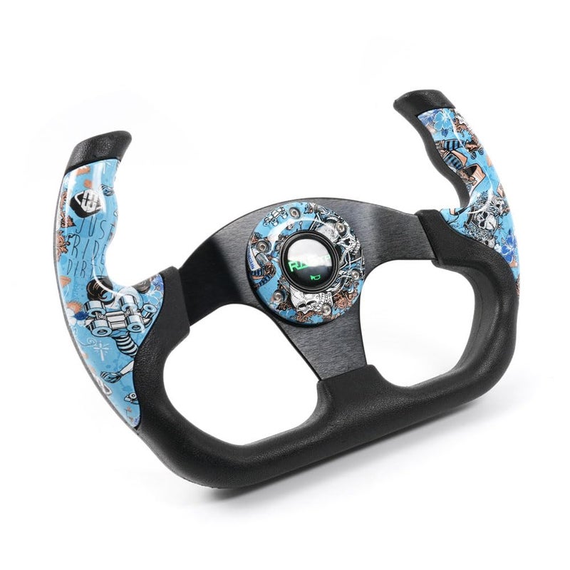RASTP Universal Racing Steering Wheel, 12.8"/325mm Graffiti Pattern Sim Racing Steering Wheel (Blue) - Image 2